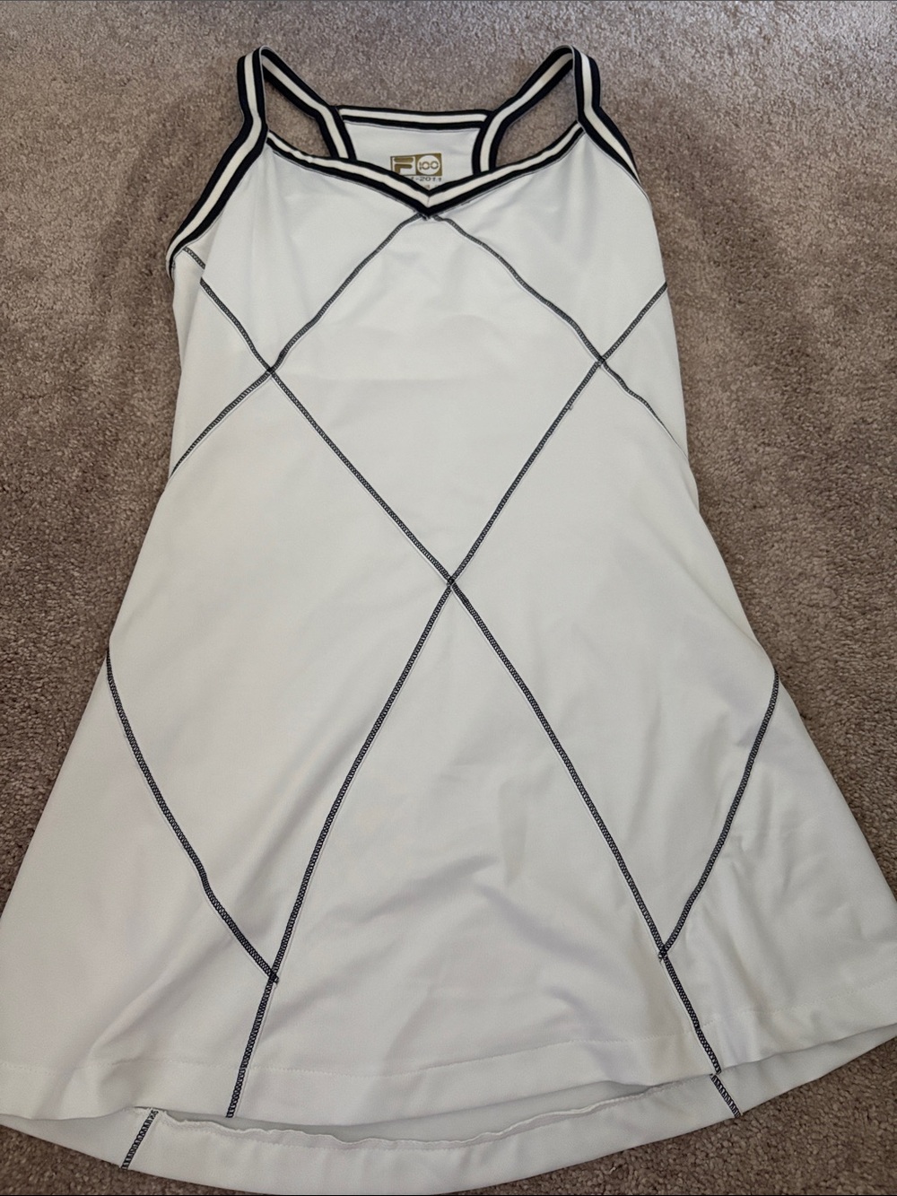 Vintage fila White Tennis Dress with Black Contrast Trim